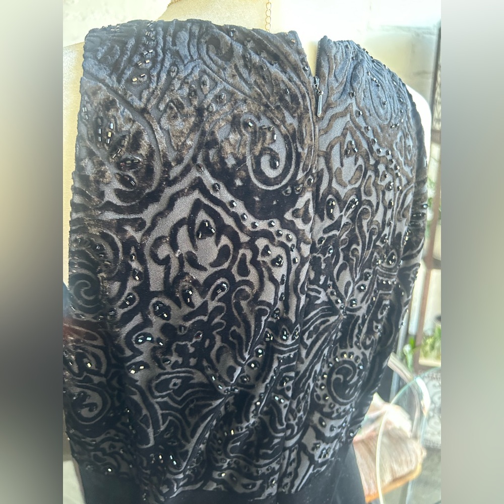 Vintage Black Velvet Dress - Picture 5 of 6
